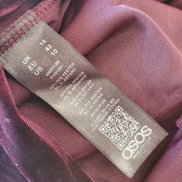 ASOS Velvet Plum Purple Midi Dress - Picture 10 of 11